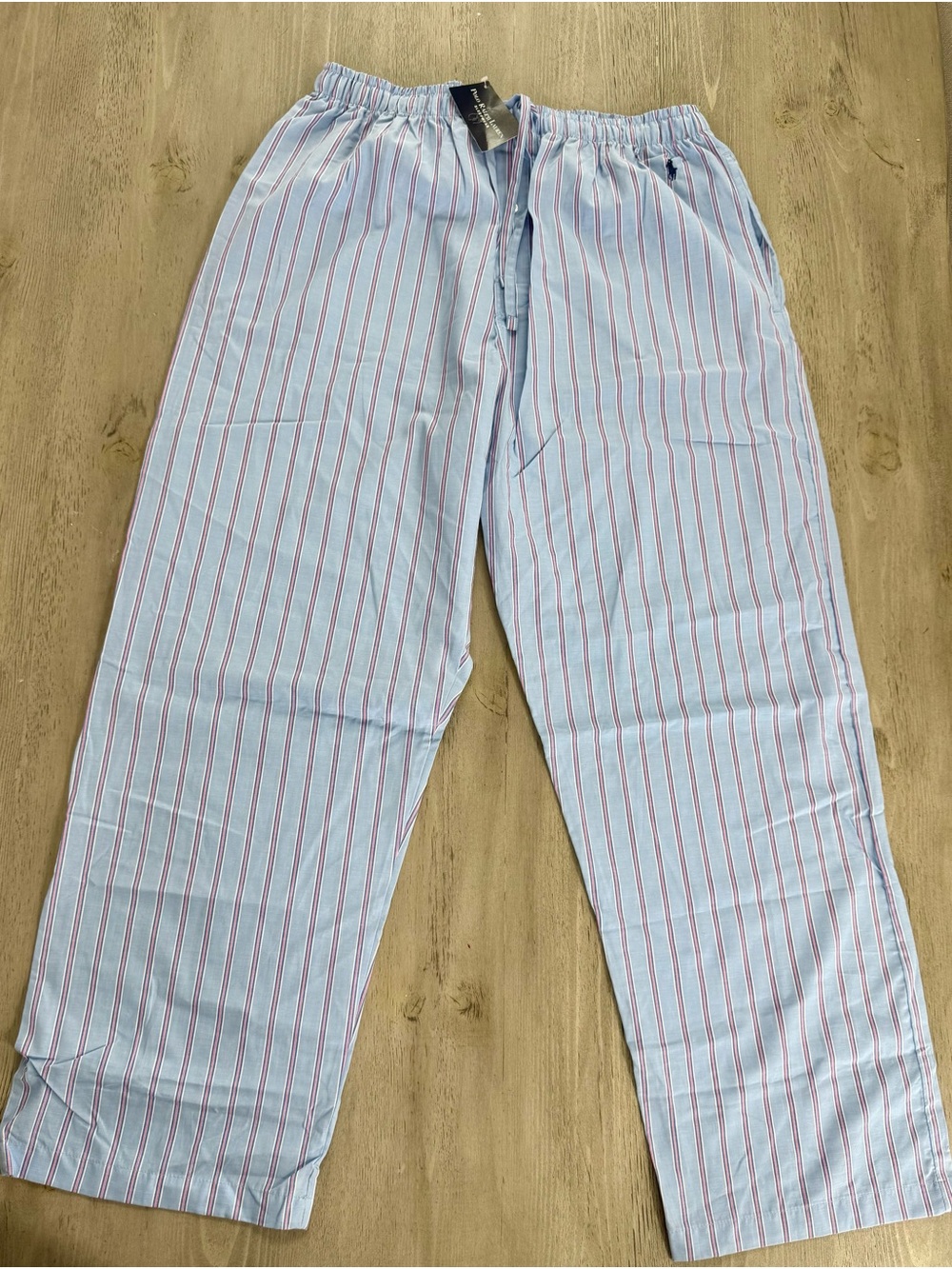 Ralph Lauren Light Blue sleep Pants with pink & White Pinstripes